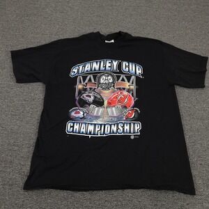 Vintage Colorado Avalanche New Jersey Devils Shirt Mens XL NHL Stanley Cup 2001